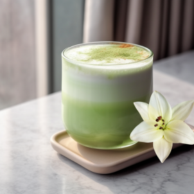 creamy green tea matcha latte