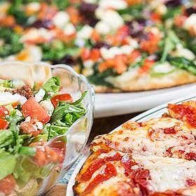 pizza and salad