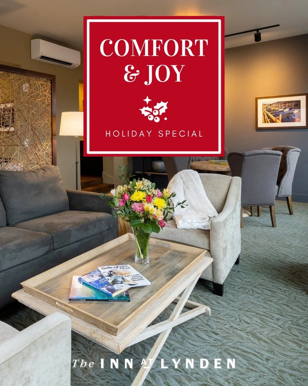 Yule Love This Deal!

Our once-a-year Comfort &amp; Joy promotion is back, and it&rsquo;s the perfect way to treat someone (or yourself) to a little holiday magic.

Purchase a $200 gift card for a stay at the Inn, and receive a $50 bonus to spend at 