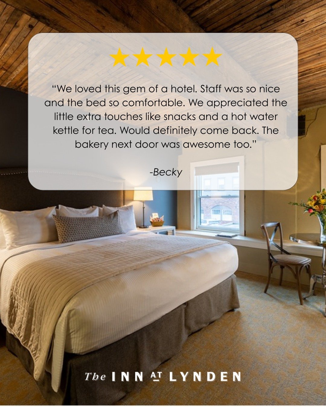 Inn Love
Messages like this remind us why we love what we do. Thank you for staying with us!

See link in bio to book your stay with us.
.
.
.
.

#TheInnAtLynden #lyndenhotel #stayinlynden #whatcomhotel #boutiquehotel #hotels #tourism #smalltown #tra