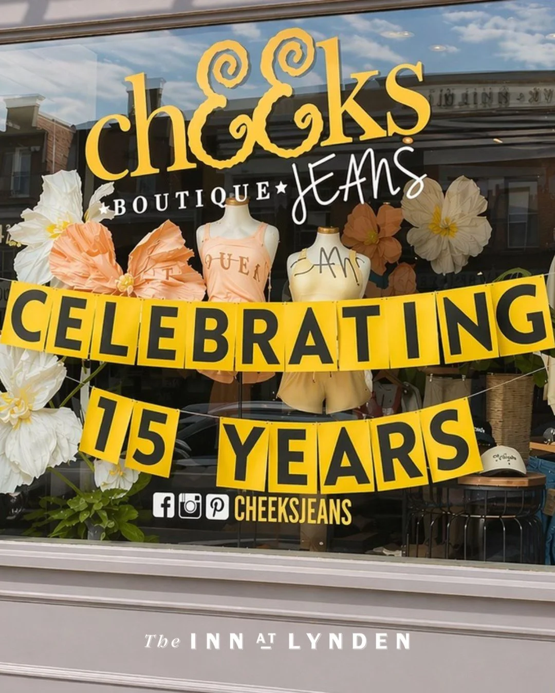 A Jean-ius Run.

We&rsquo;re celebrating our neighbor Cheeks Jeans on 15 stylish years. Located in the Waples Mercantile Building alongside the Inn, Cheeks has been a go-to for curated women&rsquo;s fashion, friendly faces, and a shopping experience 