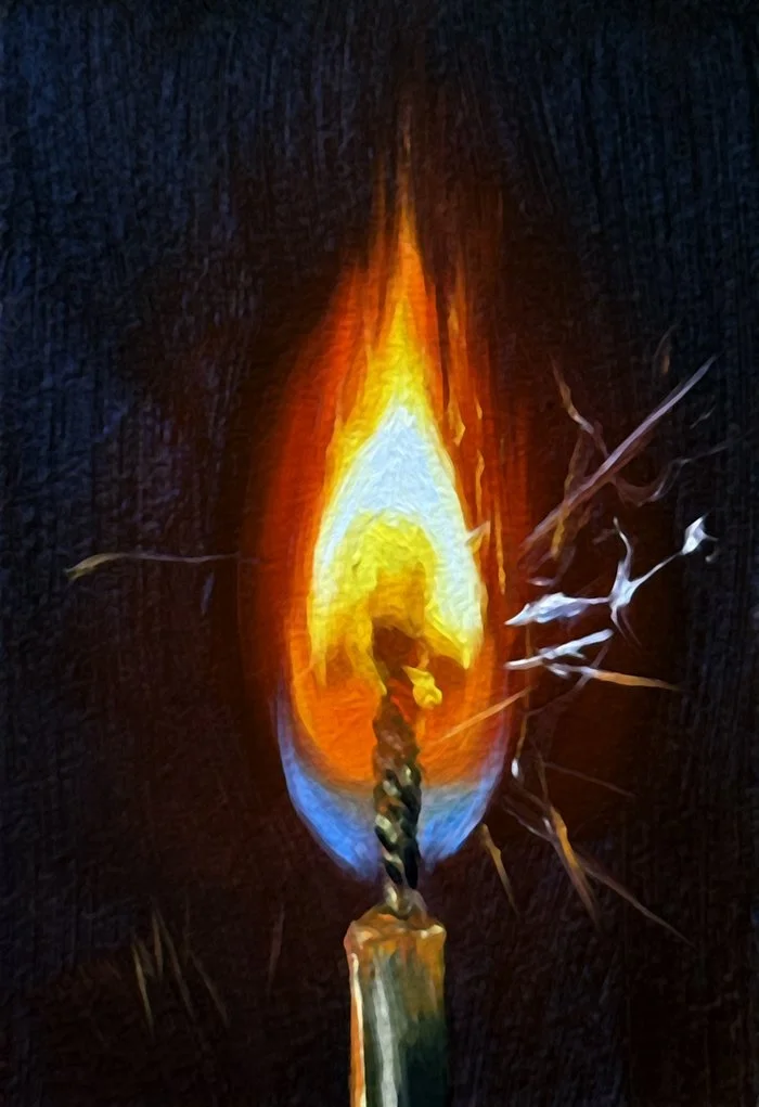 Trick Candle. Original Oil Painting.