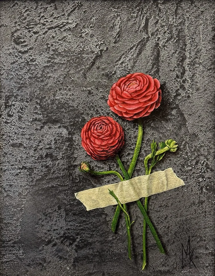 Stuck together. Original Oil Painting.