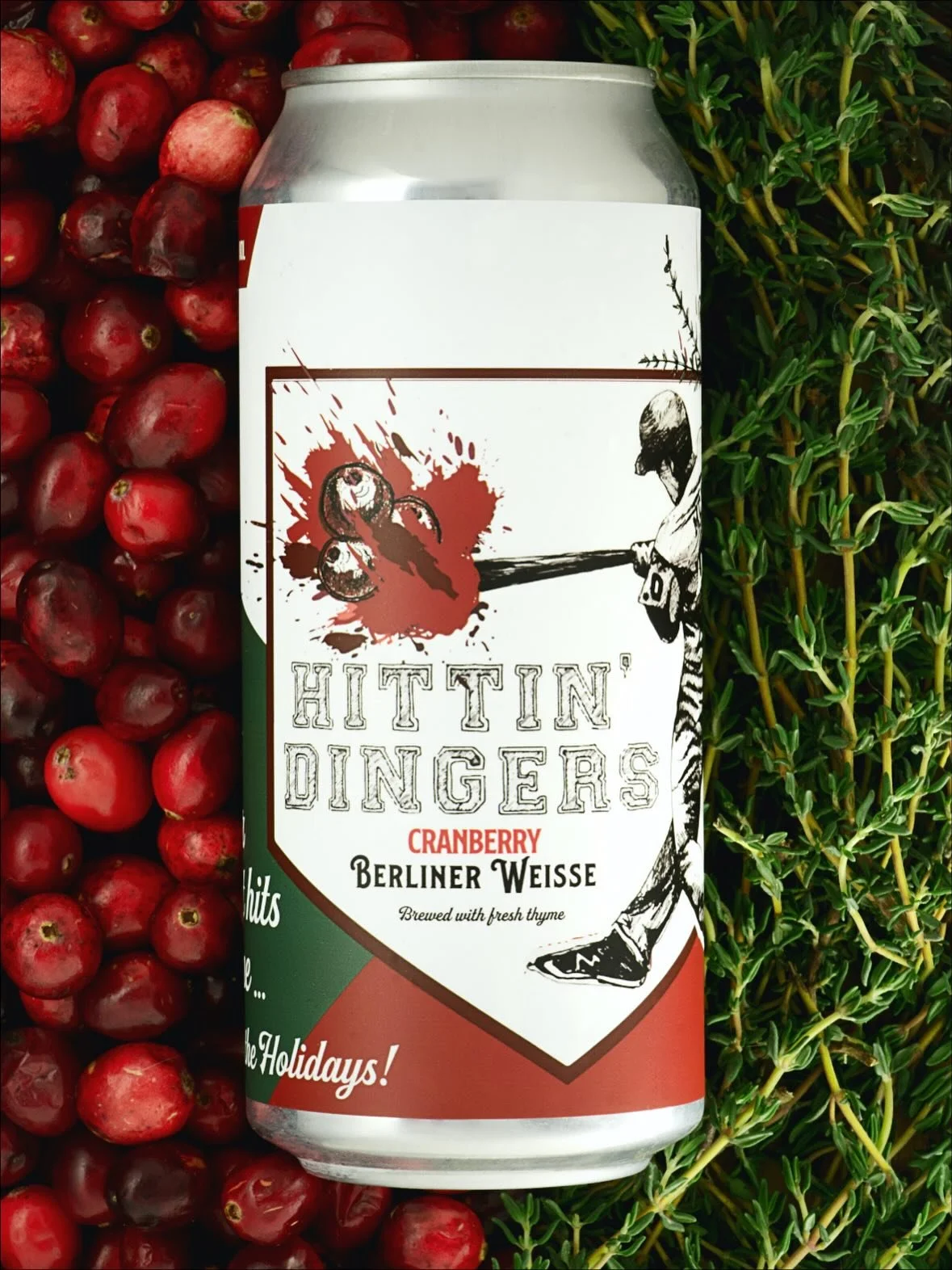 Hittin&rsquo; Dingers - Cranberry Thyme - 6% ABV
A super fun seasonal take on our fruited Berliner Weisse series.
Brewed with cranberry pur&eacute;e and fresh thyme, this version is different from others in the serious with us leaving out the lactose