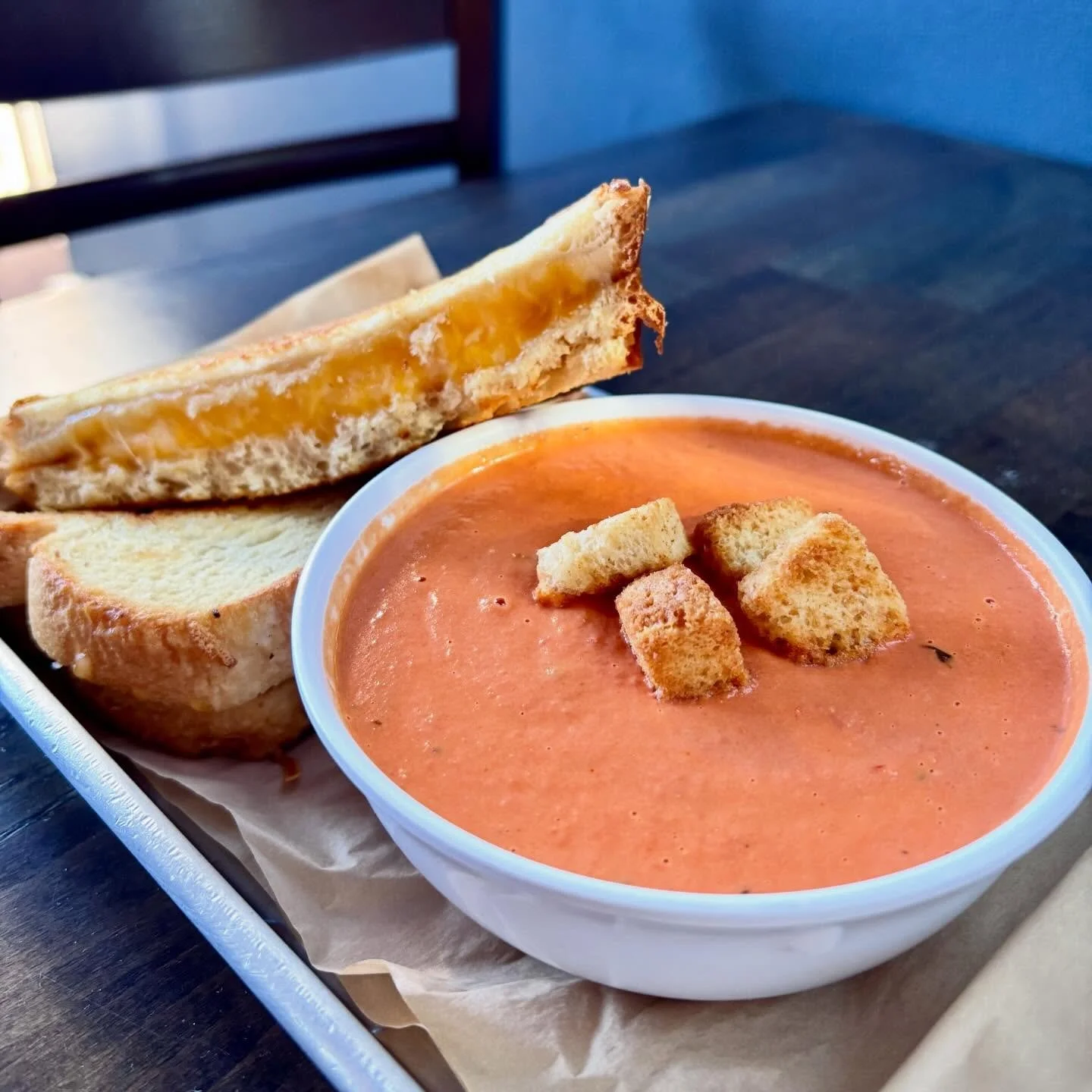 Taphouse Food Specials!!! 

Creamy Tomato Soup &amp; Classic Grilled Cheese - a cult fav. If you&rsquo;ve tried it - you know. No frills, just DANG good.

Arugula Salad topped with mandarins, almond slices, feta cheese and crunchy wonton noodles serv