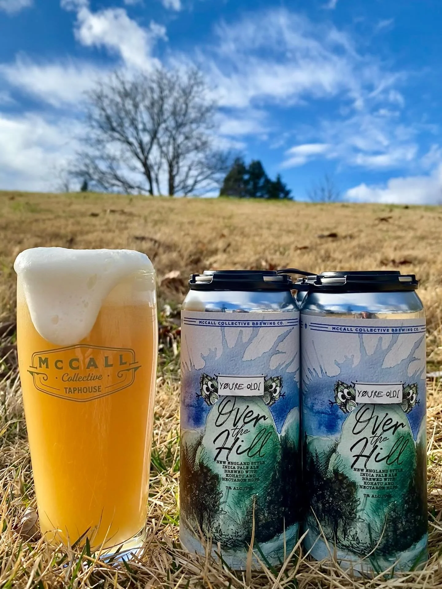 Over the Hill - 7% ABV
Double India Pale Ale brewed with Kohatu and Nectaron hops. Notes of peach, apricot, pineapple, passion fruit and grapefruit with additional hints of pine and resin.

Staff is saying this is the best batch yet!!

Available NOW 