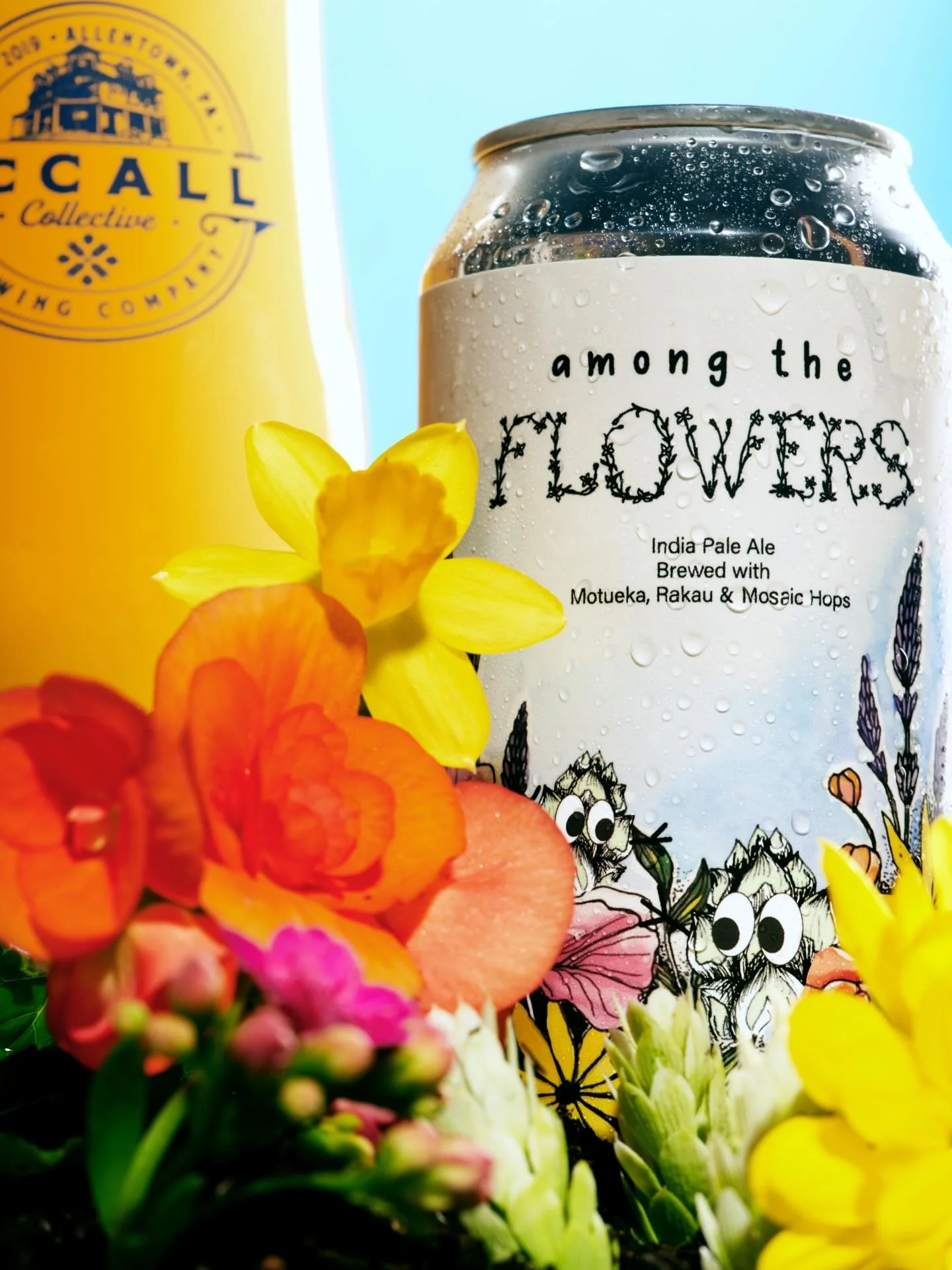 Spring is POPPING! And with it the FLOWERS 💐 
Among the Flowers - 7.3% ABV
This one is a hazy DIPA with Rakau, Motueka, and Mosaic hops. You&rsquo;ll taste light notes of citrus and pine with juicy tropical notes of apricot, plum, mango, and pear.

