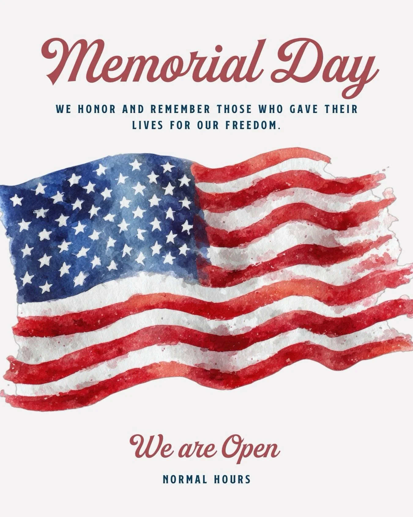 On Memorial Day, we pay tribute to
the courage and sacrifice of those
who gave everything to defend the freedoms we cherish. 

We are open regular hours today - both spots.
Come have a drink and toast to those who served🍻
