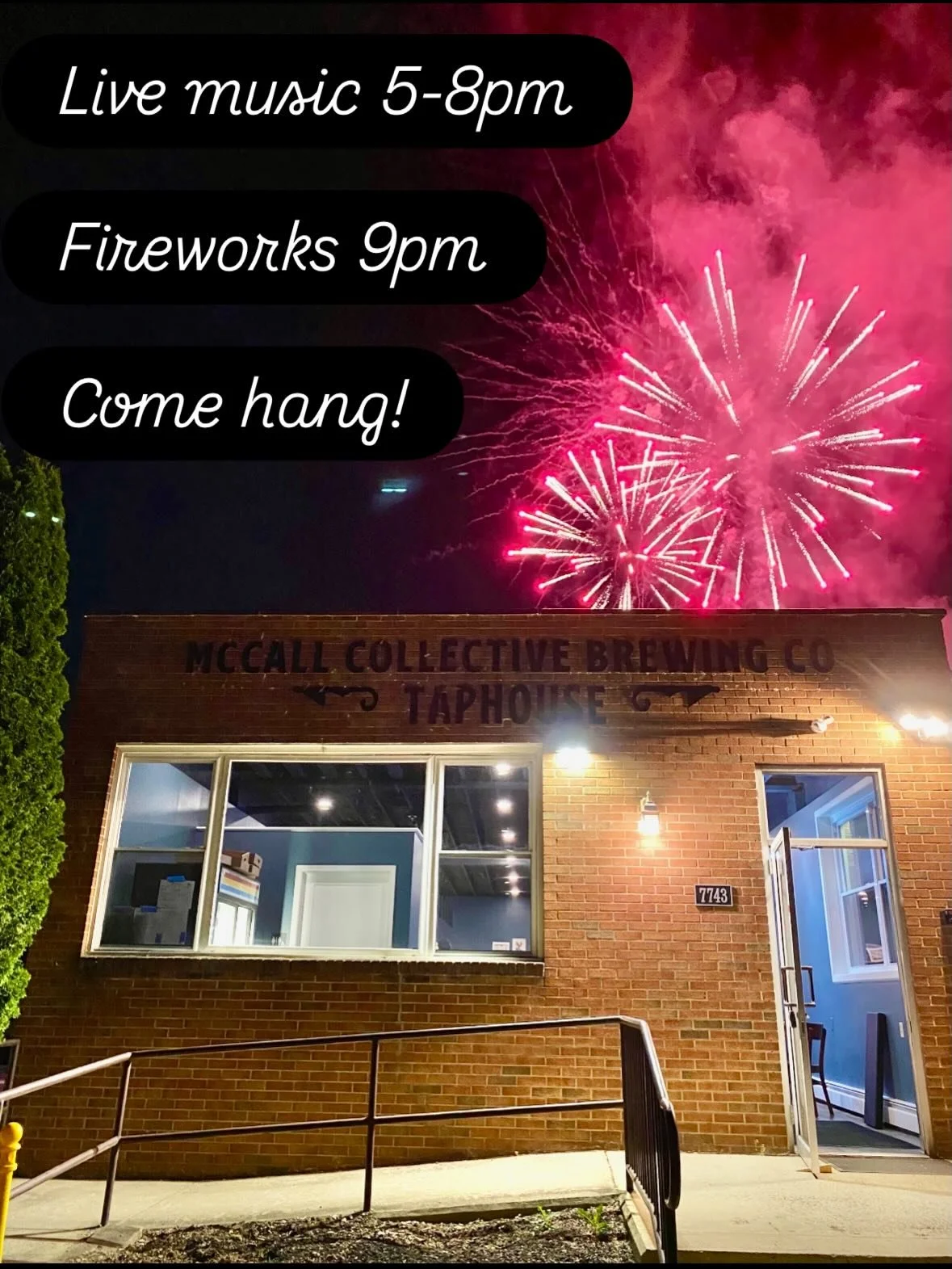 This Friday! 5/29 at the Taphouse on Hamilton!

Join us for a perfect summer night of good beer and food, live outdoor music and fireworks to end the night! 

Live music 5-8pm by Harmless Heights 
Fireworks kick off around 9/9:15 at the Velodrome. 

