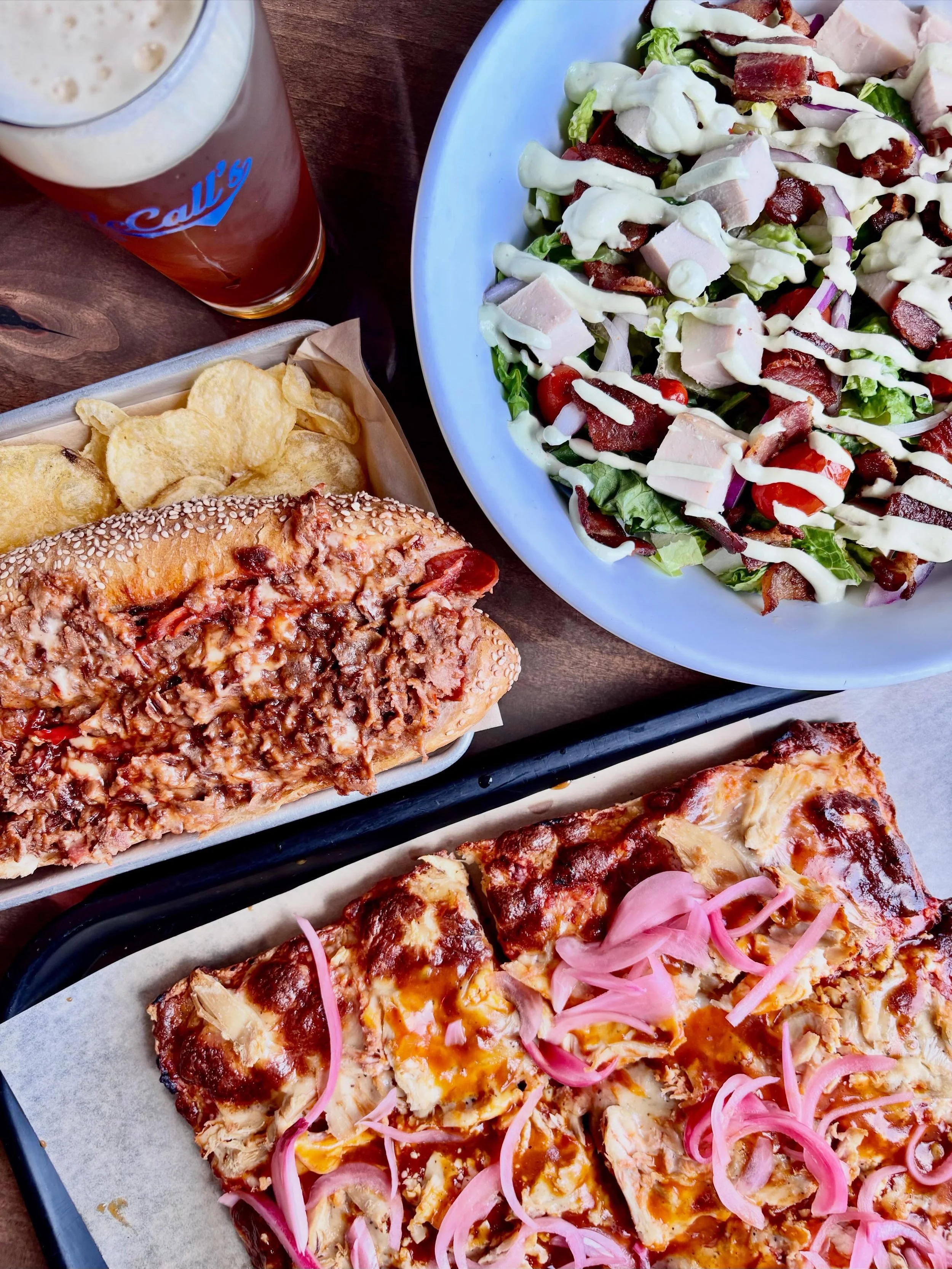 Tomorrow the new food specials at the Brewery on Susquehanna street go LIVE!

Smoked turkey salad: mesquite smoked turkey, roasted tomatoes, onions, bacon and avocado crema on romaine lettuce

Local Stone Cheeseteak:
Chopped ribeye, pepperoni, Local 
