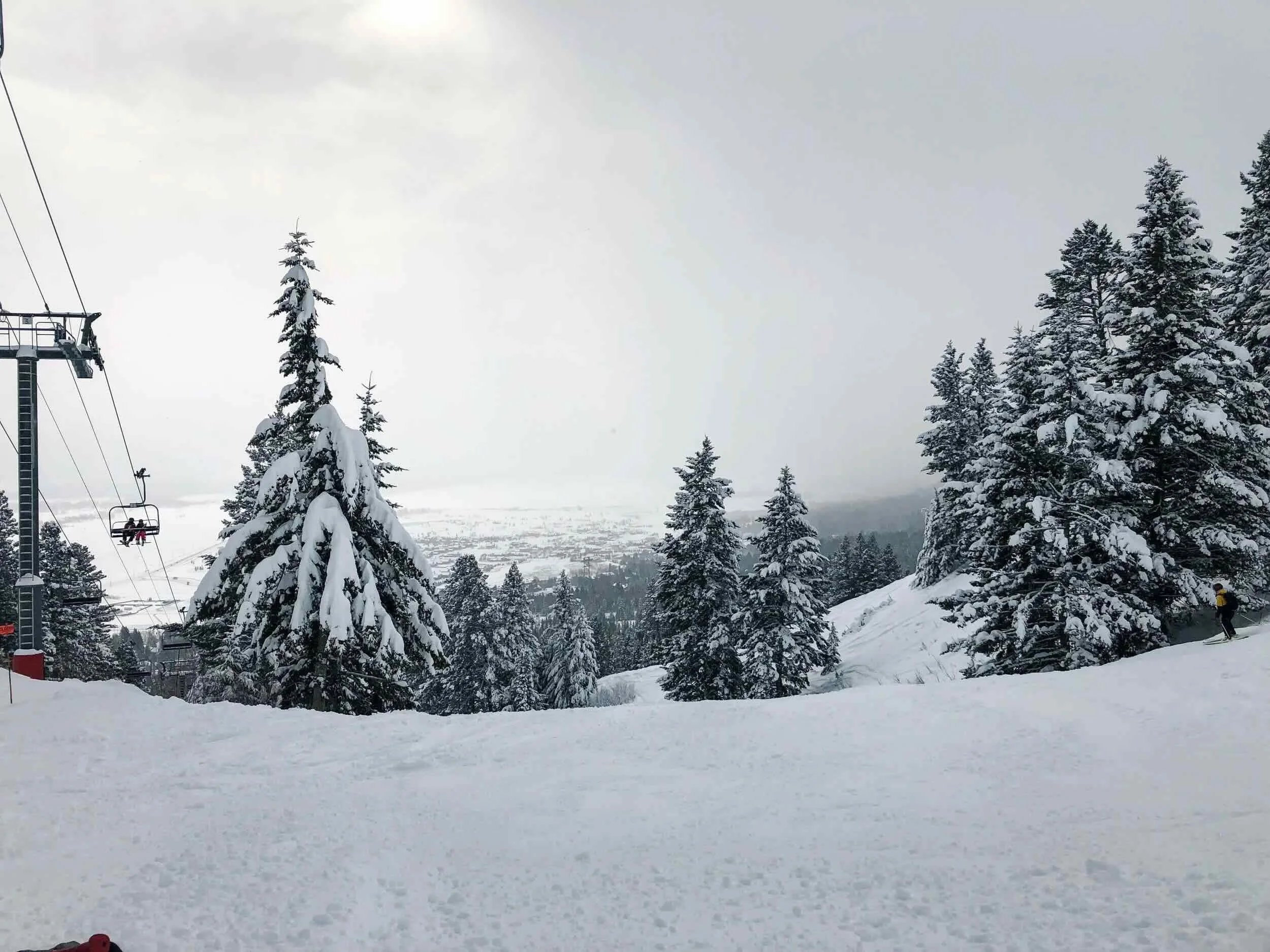 skiing off the gondola at Jackson Hole Mountain Resort
