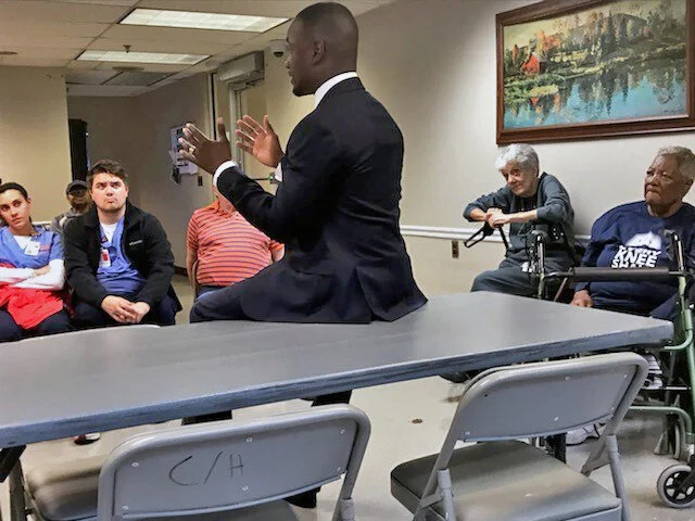 Griggs talking with residents.jpg