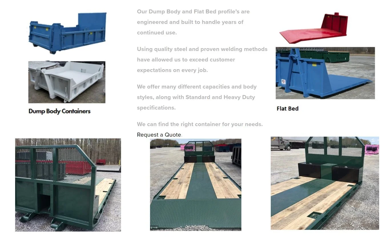 Dump Body / Flat Bed Roll Off Containers Manufacturer — NEIM