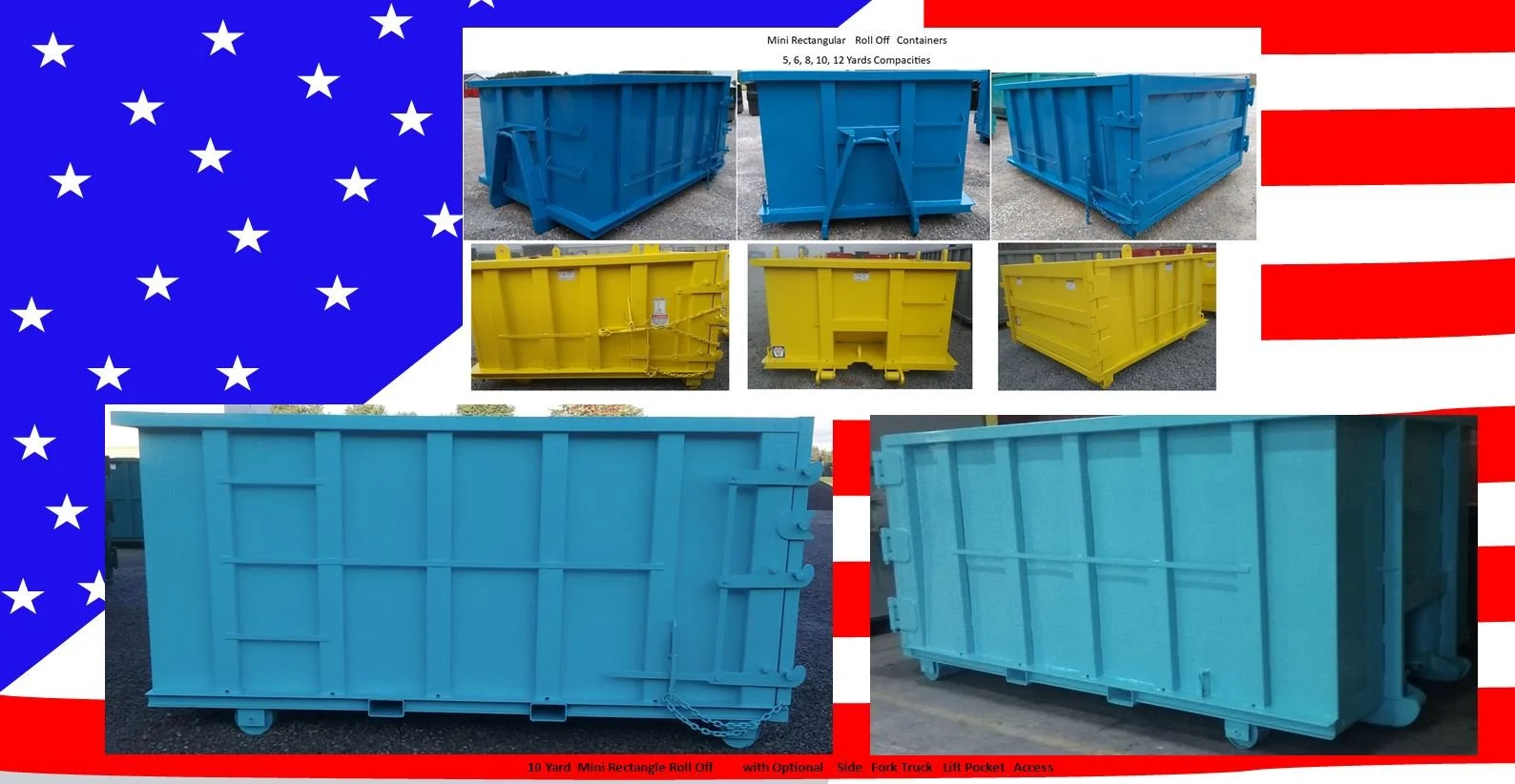Mini Roll Off Rectangular and Tub Style Container / Dumpster