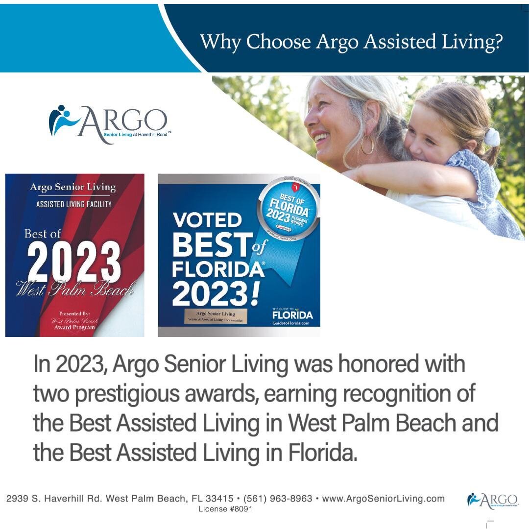 🌟 There is no place like Argo Senior Living! 🌟

In 2023, we were honored with two prestigious awards, recognizing us as the Best Assisted Living in West Palm Beach. And do you know why? It's because our residents are truly at the heart of everythin
