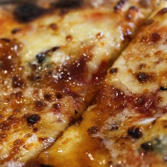 Trefaldwyn Blue and Welsh Onion Marmalade Pizza