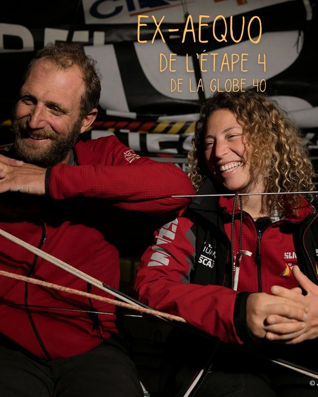 🇫🇷🇪🇸 Ex-&aelig;quo sur cette 4eme &eacute;tape de la @globe40_ 
Je pense qu&rsquo;on aurait jamais pu imaginer &ccedil;a en partant pour une course transpacifique avec @benoithantzperg.
Encore et toujours, keep pushing 👊

🇪🇸Ex-aequo en esta 4&