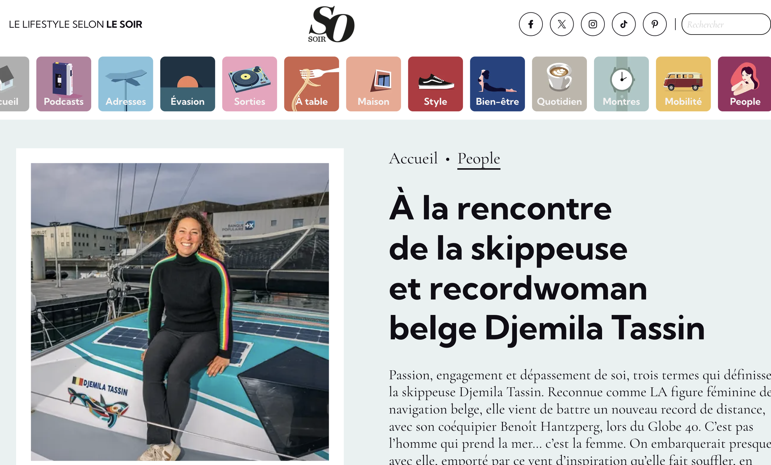 article dans le sosoir sur Djemila Tassin