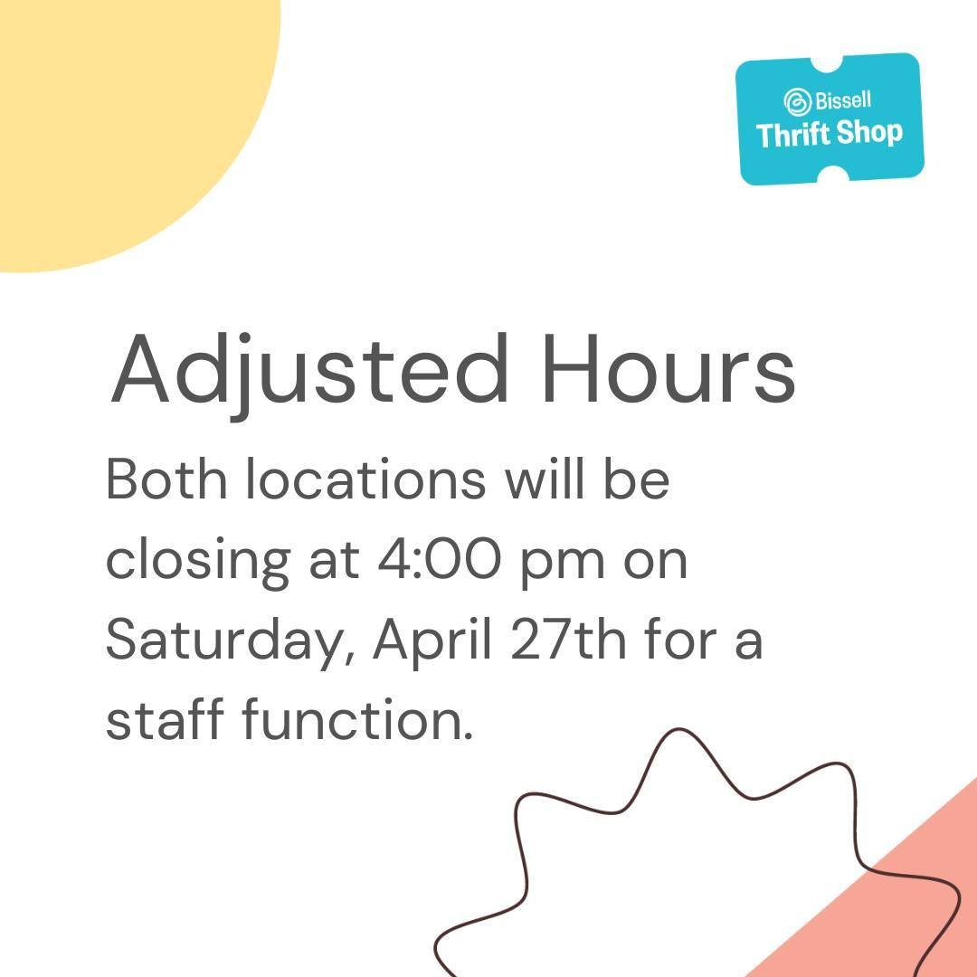 📣ADJUSTED HOURS

Please note both of our locations will be closing Saturday, April 27th at 4:00PM for a staff function!

Please do not leave anything outside the doors! We will be back to normal operating hours on Sunday, April 28th 💙

Sunday, Apri