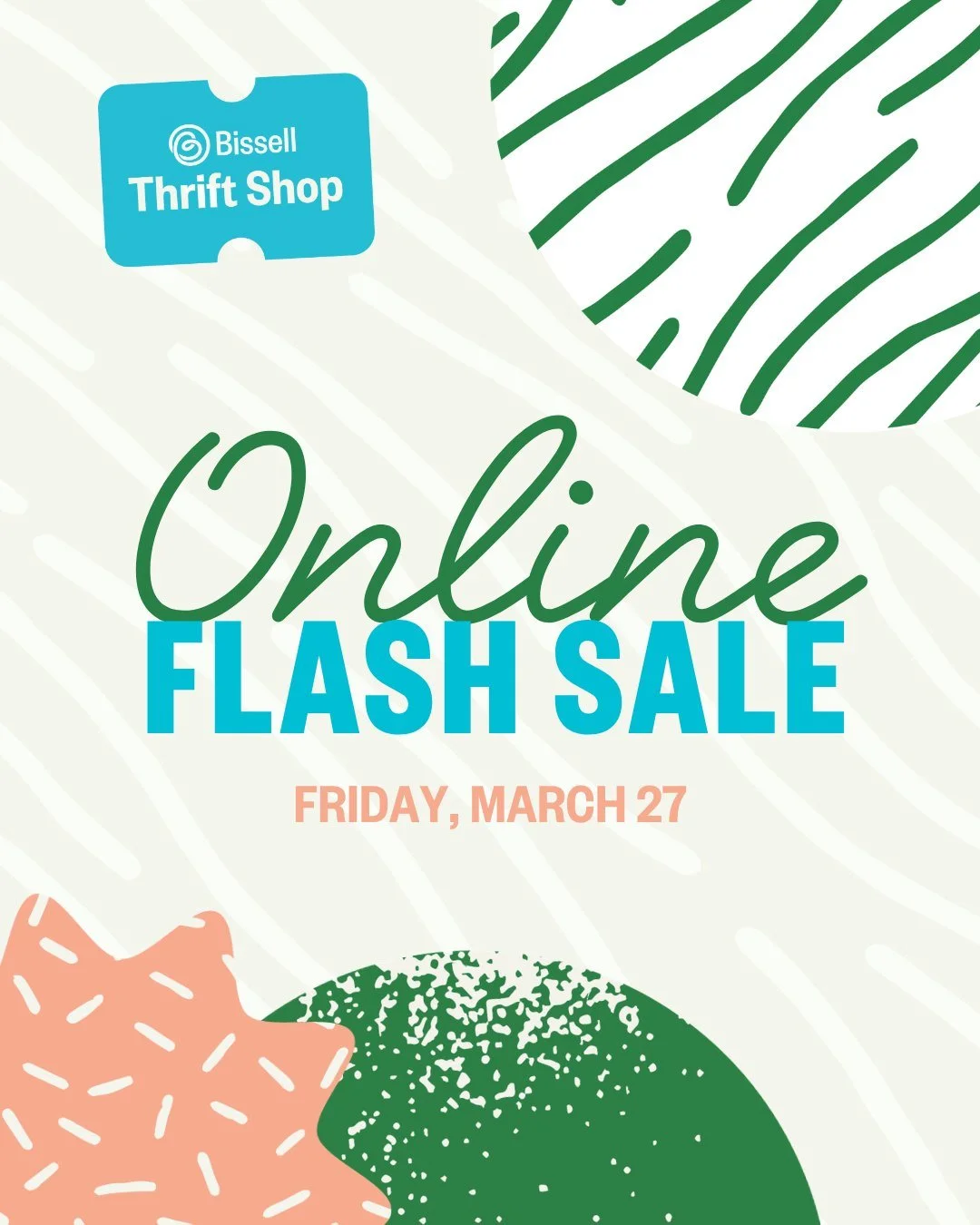 ONLINE FLASH SALE &ndash; March 27 only!

Our online sale is back!! Enjoy 30% off your entire online purchase &mdash; for one day only! Snag something special for your home or wardrobe and feel good knowing your purchase supports Bissell Centre progr