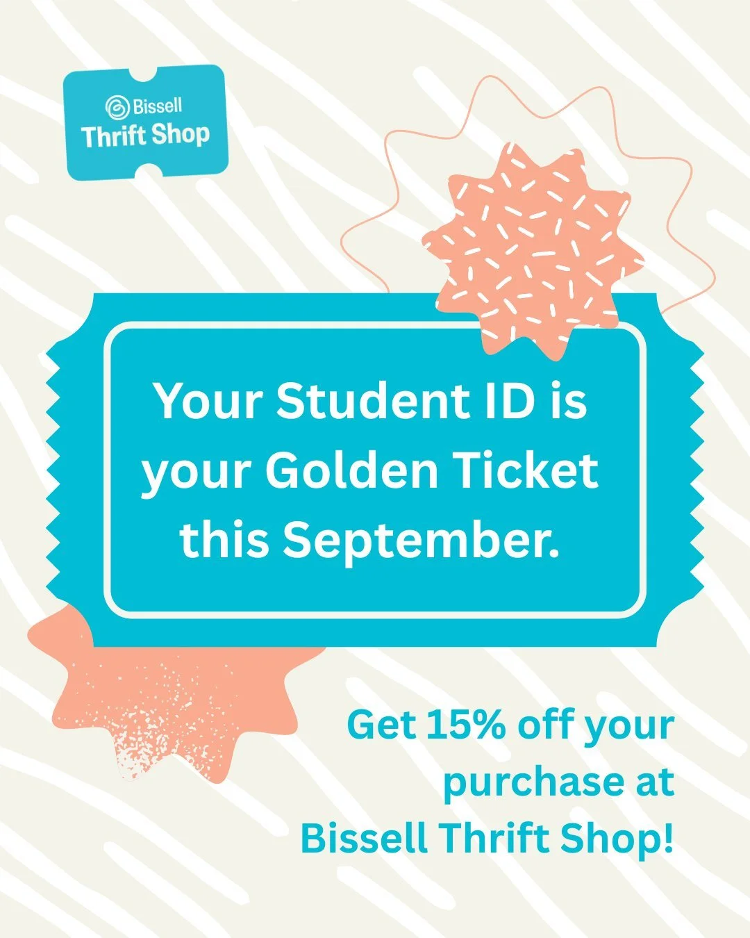 🎟️ Your student ID is your Golden Ticket all September! 

Starting campus life or heading back for a new semester usually comes with a long list of things you need &mdash; but buying everything new can add up fast. 

That&rsquo;s where thrifting com