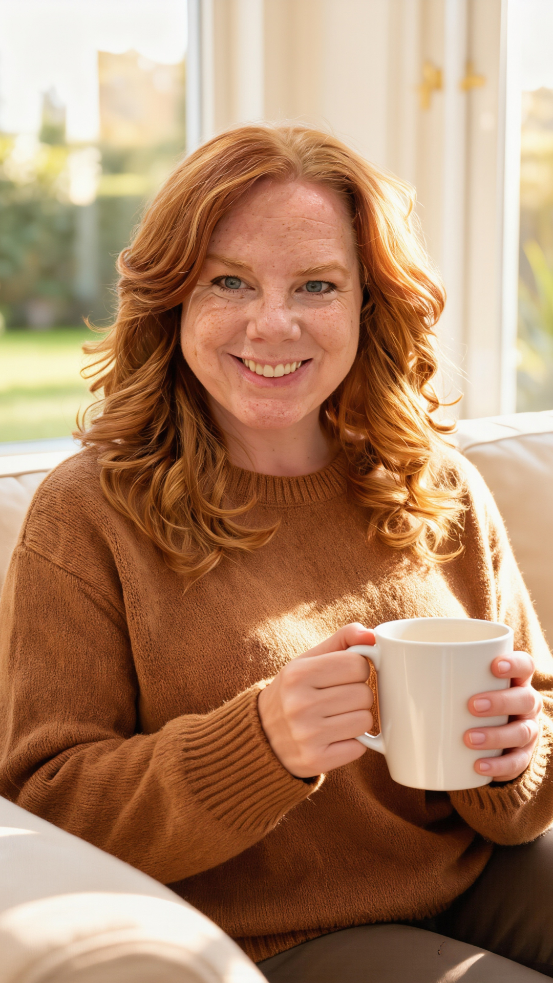 Amanda with coffee in brown sweater.png