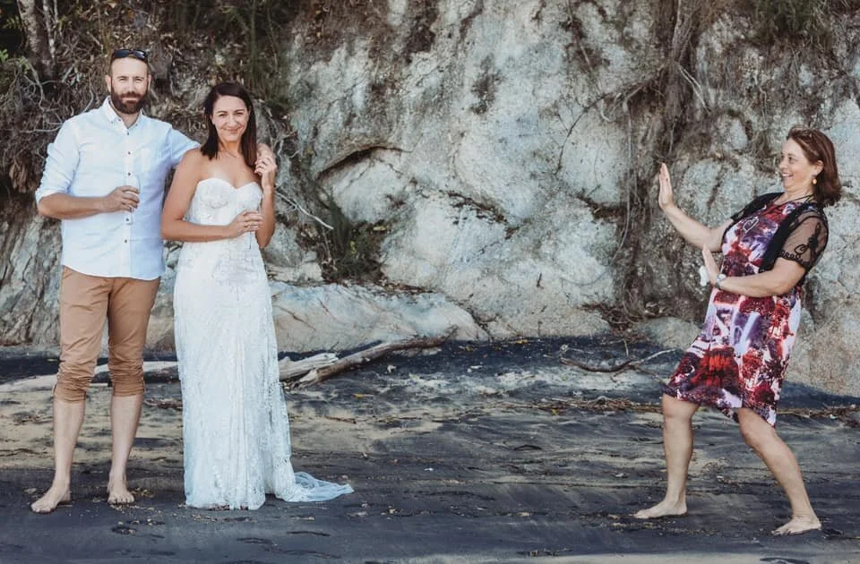 Keeping our distance in the Covid 19 lock down - beach ceremony a day before lock down