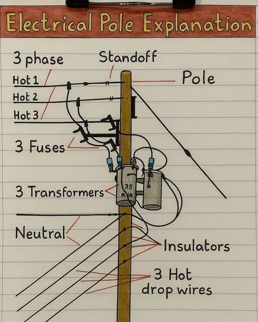 Parts of a powerline ⚡

#futurelineman #dirtyhandscleanmoney #lineschool #tradeschool