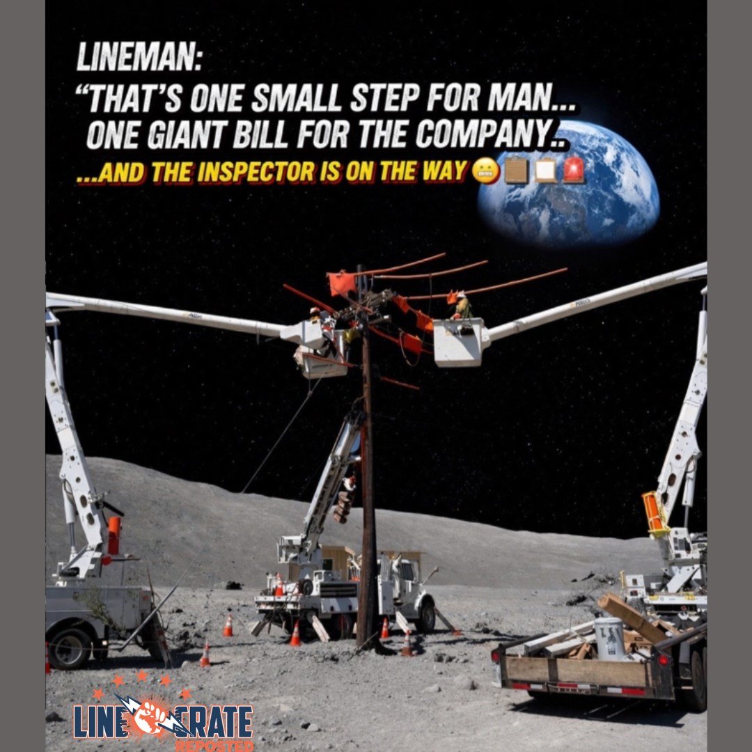 What did the line man say after finishing the job on the moon 🌕?

Credits tt powerlinewarrior

#powerlinewarrior #lineman #bluecollar #electricitygame #powerlineman