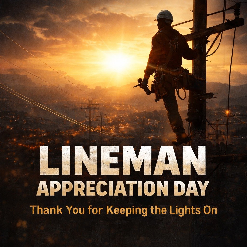 Today we recognize the men and women who show up no matter the storm ⚡

Long hours. Dangerous work. Time away from family.
All to keep the lights on for everyone else.

We see you. We appreciate you. We thank you.

Happy Lineman Appreciation Day.

#L