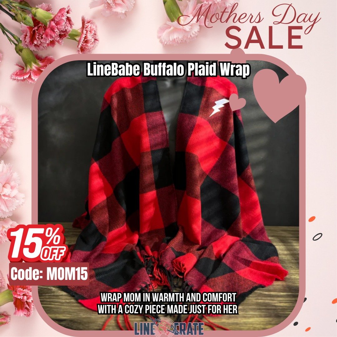 This Mother&rsquo;s Day, keep mom cozy and proud ❤️⚡

The LineBabe Buffalo Plaid Wrap is the perfect blend of comfort and style, made for the LineMom who supports the line life every day.

With its classic red and black buffalo plaid design, it&rsquo