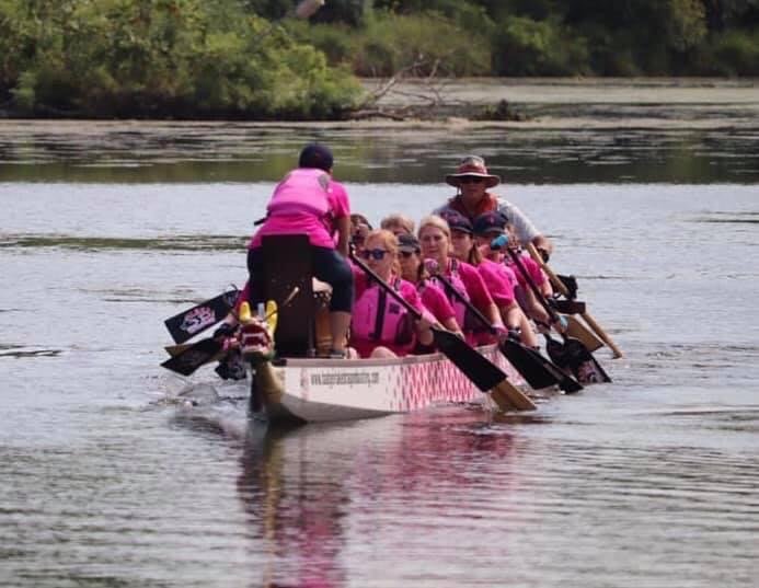 2019 - Badger Lake Dragon Boat Bash, Coach Shelley Shackleford on Drum