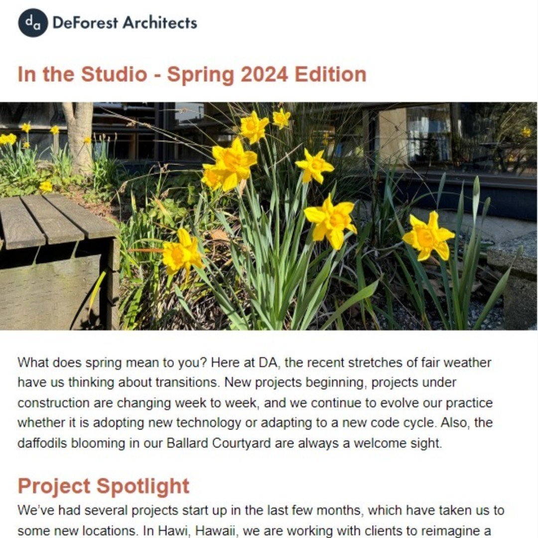 Have you read our most recent newsletter? Link in bio.

#deforestarchitects #deforestarchitectsprocess #deforestarchitectsblog #dablog