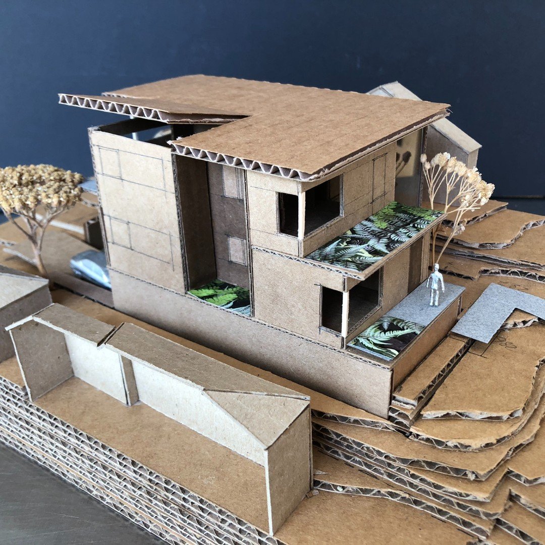 A carboard study model for a new house on an urban lot in north Seattle. 

#deforestarchitects #deforestarchitectsprocess