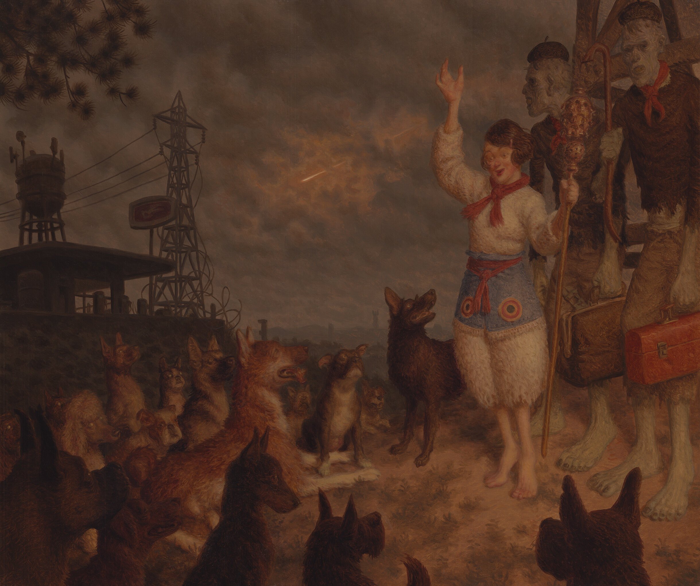 Peter Ferguson A Portent For All Good Dogs Of Tulsa To Show Their Quality oil on panel 21" x 25" Sold