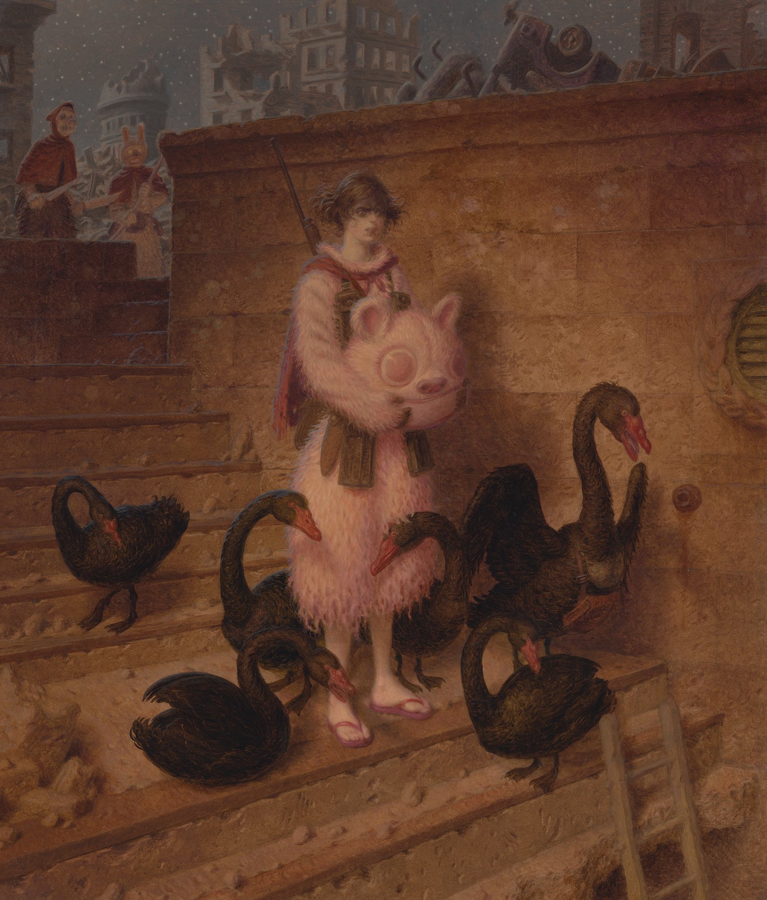 Peter Ferguson Just Before The Parley With The Trogs oil on panel 24" x 28" Sold