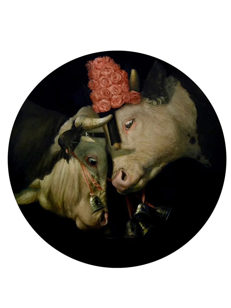 web Brad Woodfin Feel Free, 12in (round), Oil on panel, 2025.jpg