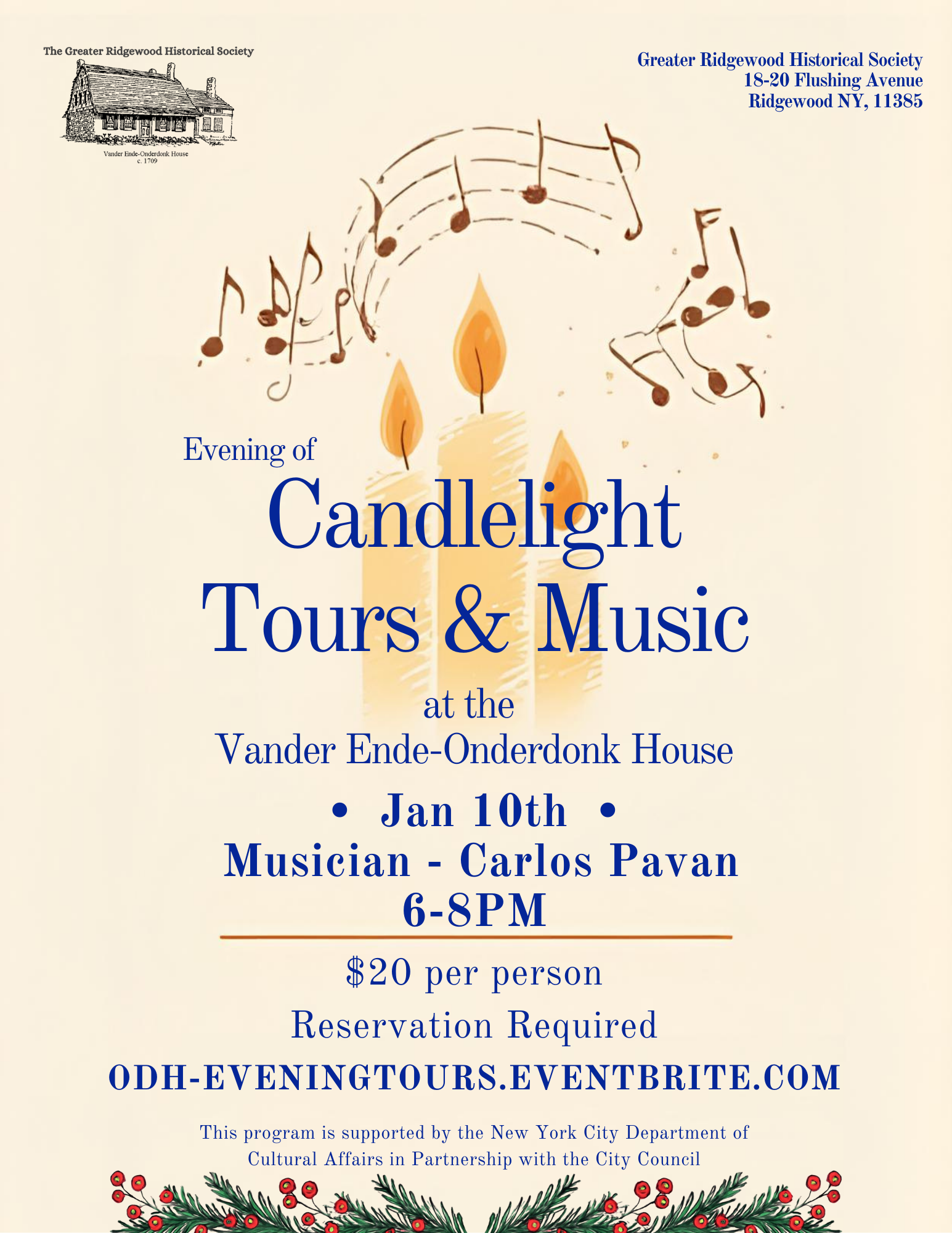 January Candlelight Tour and Music