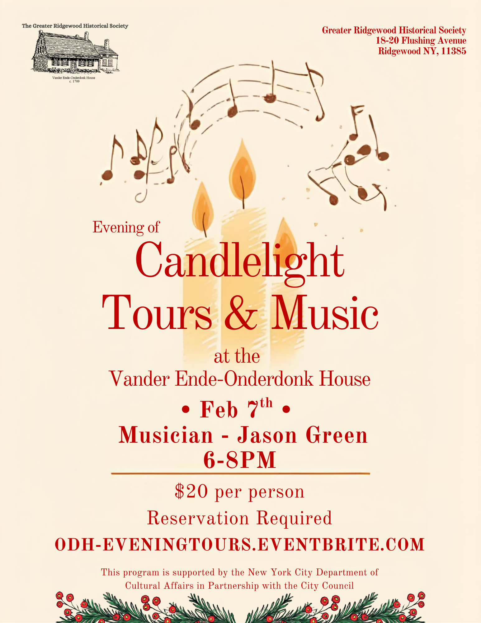 February Candlelight Tour and Music