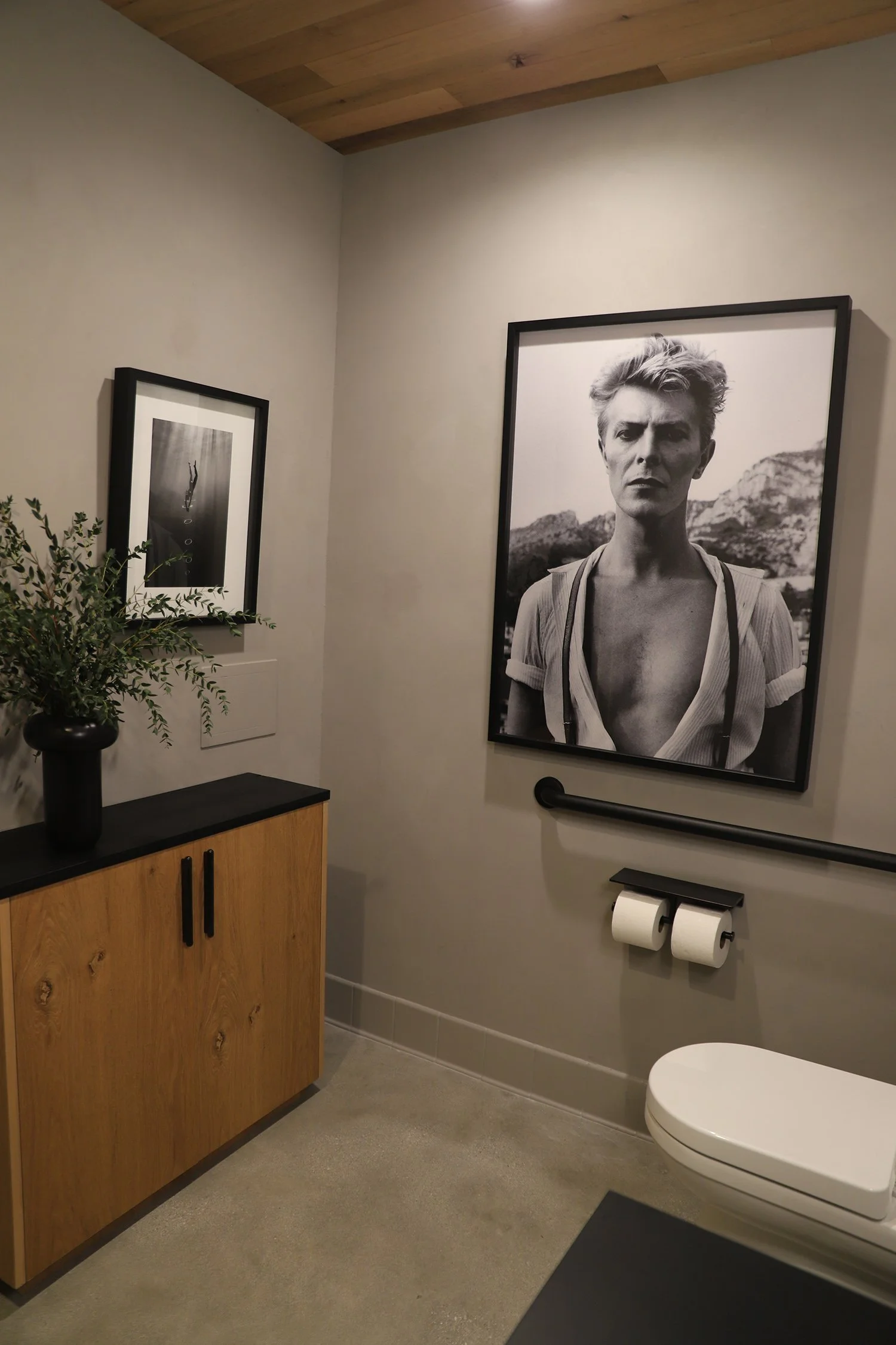Lacuna bathroom vanity with portrait art West Adams Los Angeles