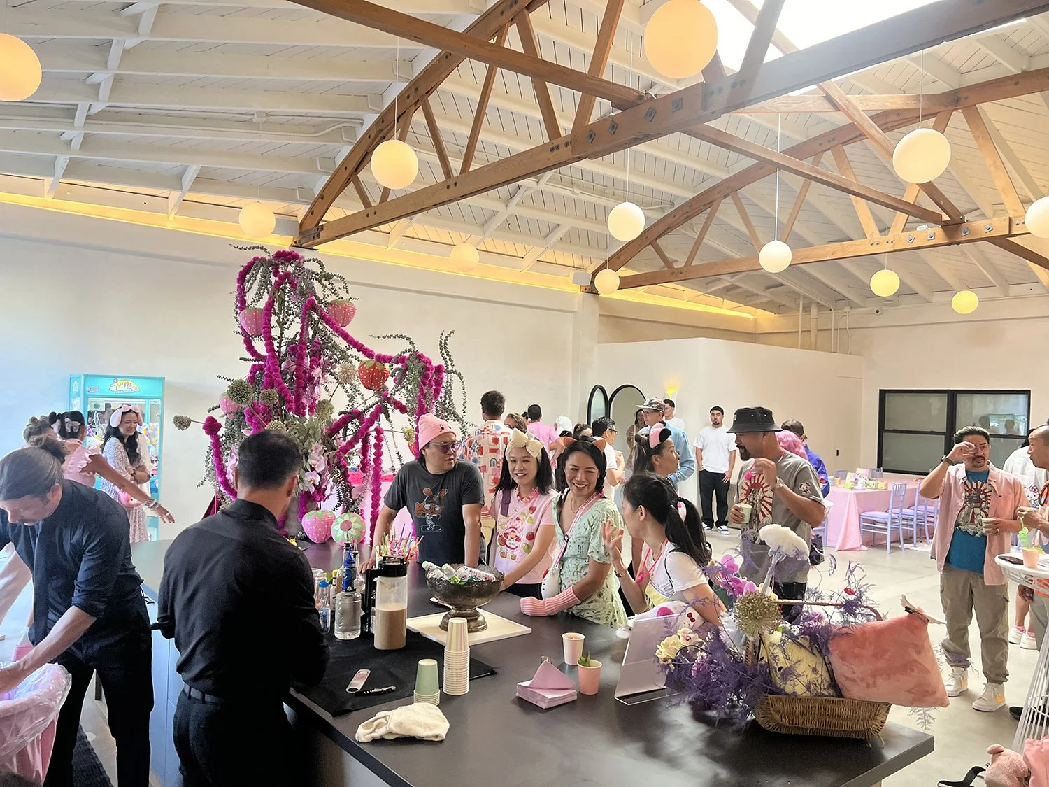 Lacuna pink brand popup outdoor courtyard West Adams Los Angeles