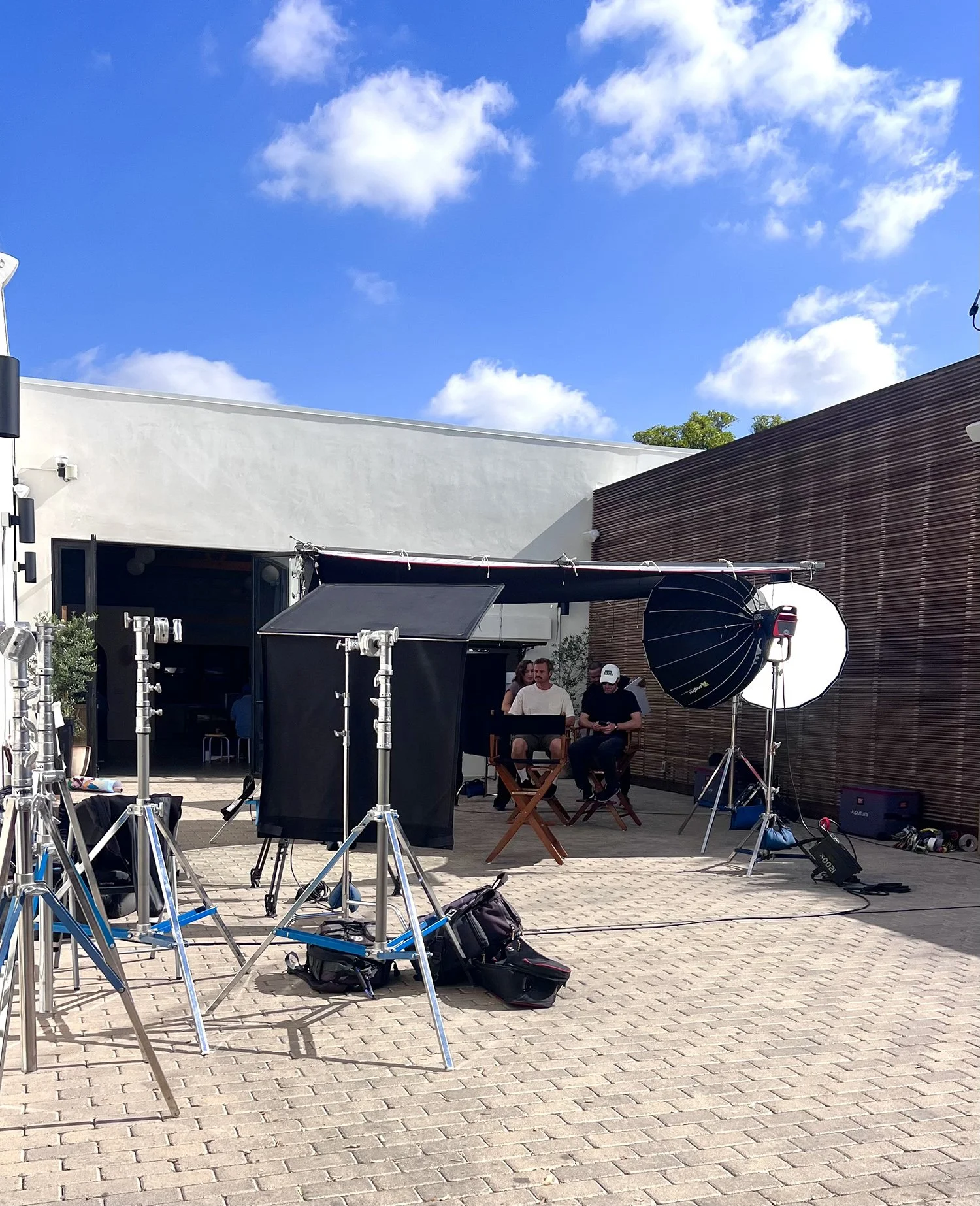 Lacuna outdoor event setup courtyard daytime West Adams Los Angeles