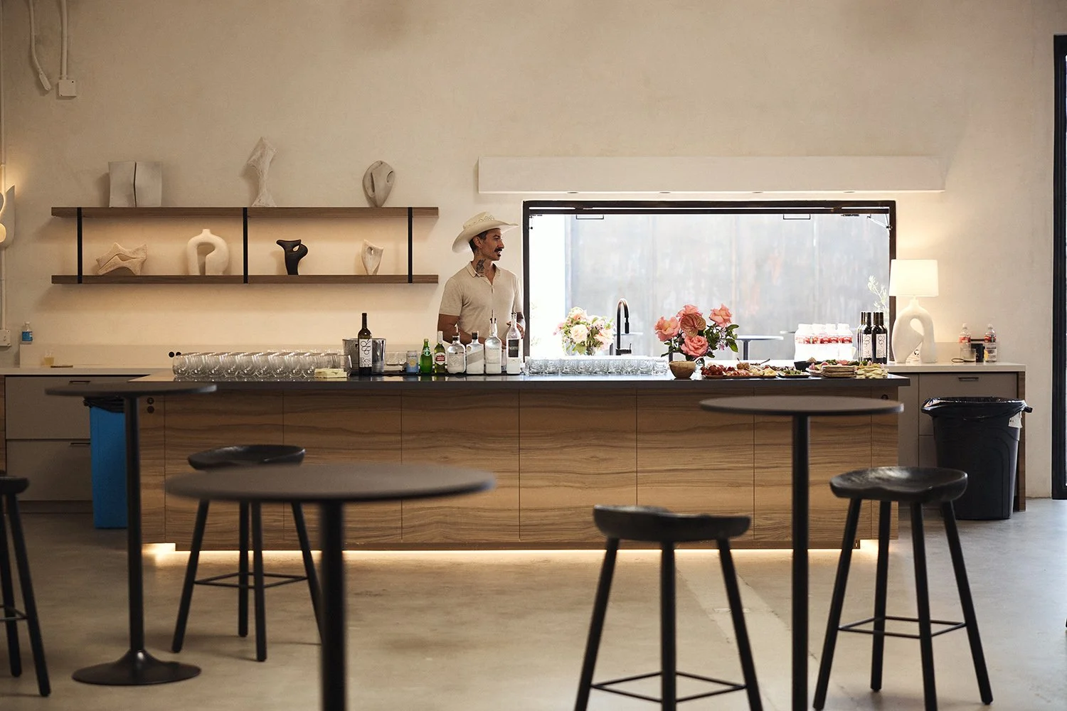 Lacuna bar setup collaborator event kitchen island West Adams Los Angeles