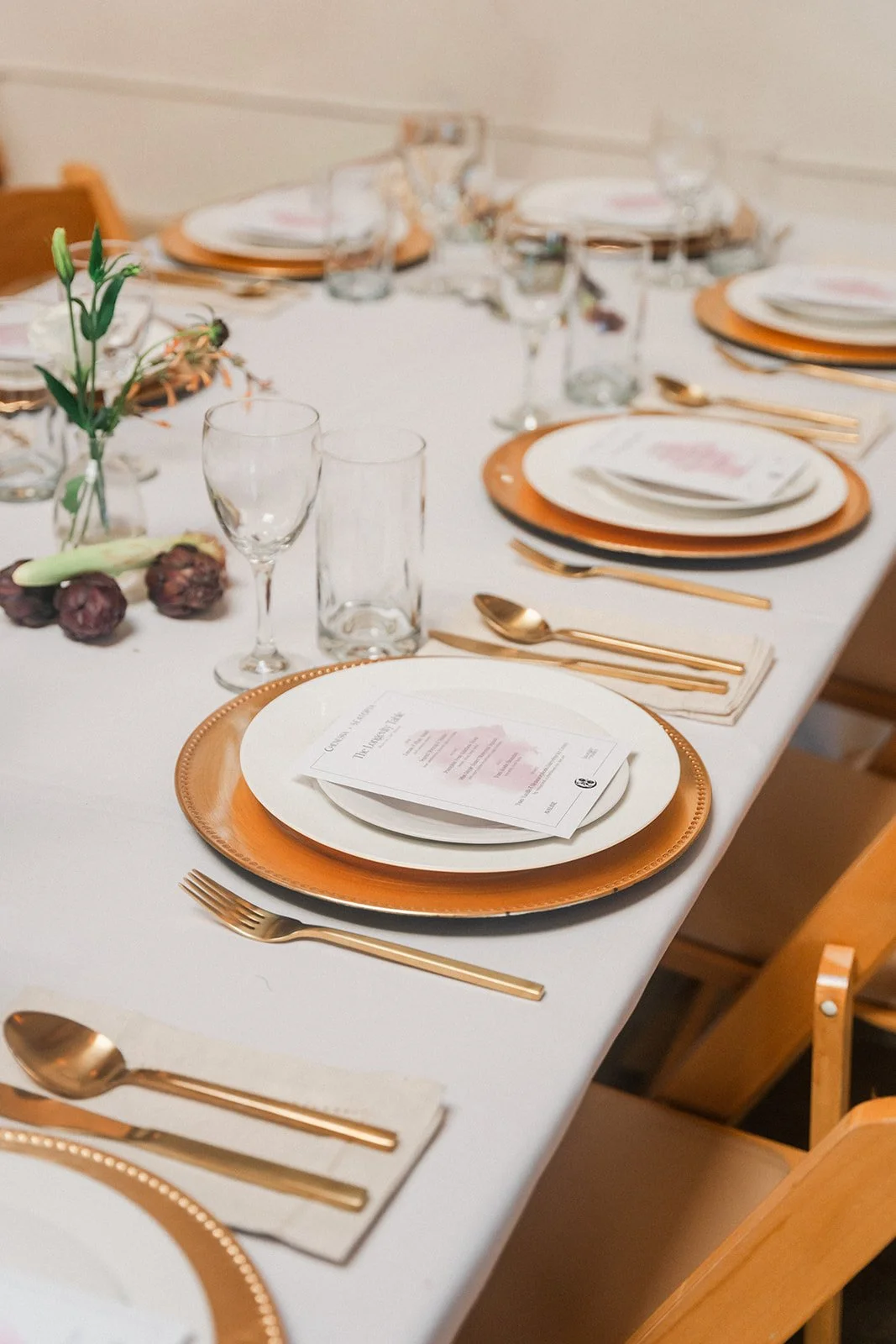 Lacuna place setting detail private dinner event Los Angeles