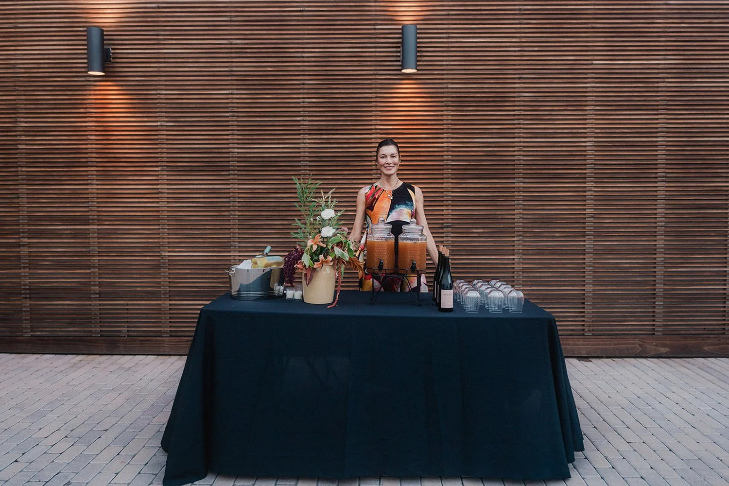 Lacuna outdoor dinner setup courtyard West Adams Los Angeles