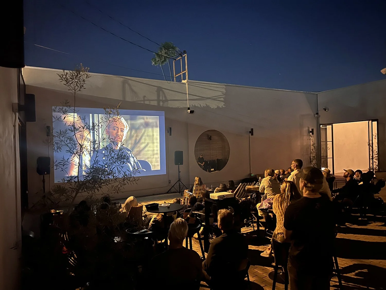 Lacuna outdoor film screening night event courtyard West Adams Los Angeles