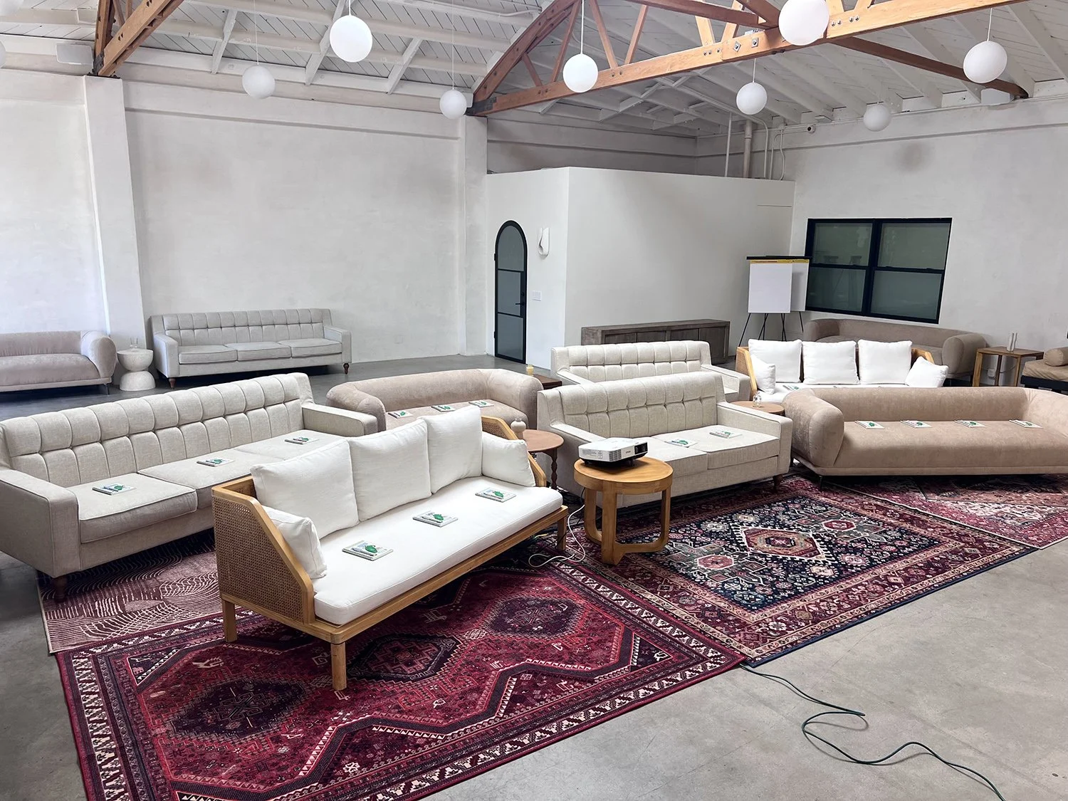Lacuna Ruggable lounge AV setup event space Los Angeles