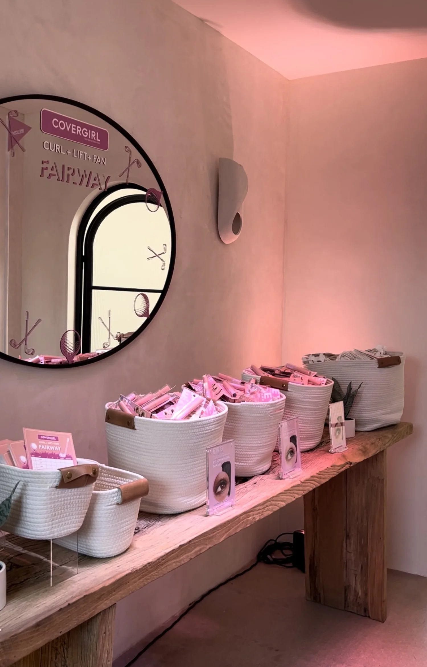 Lacuna pink branded event long table dinner West Adams Los Angeles