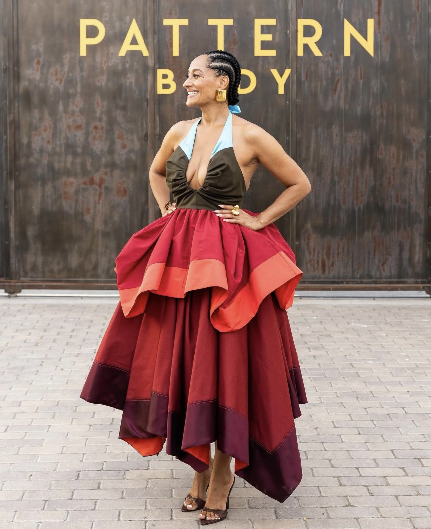Lacuna Pattern Body fashion shoot with model in red dress West Adams Los Angeles