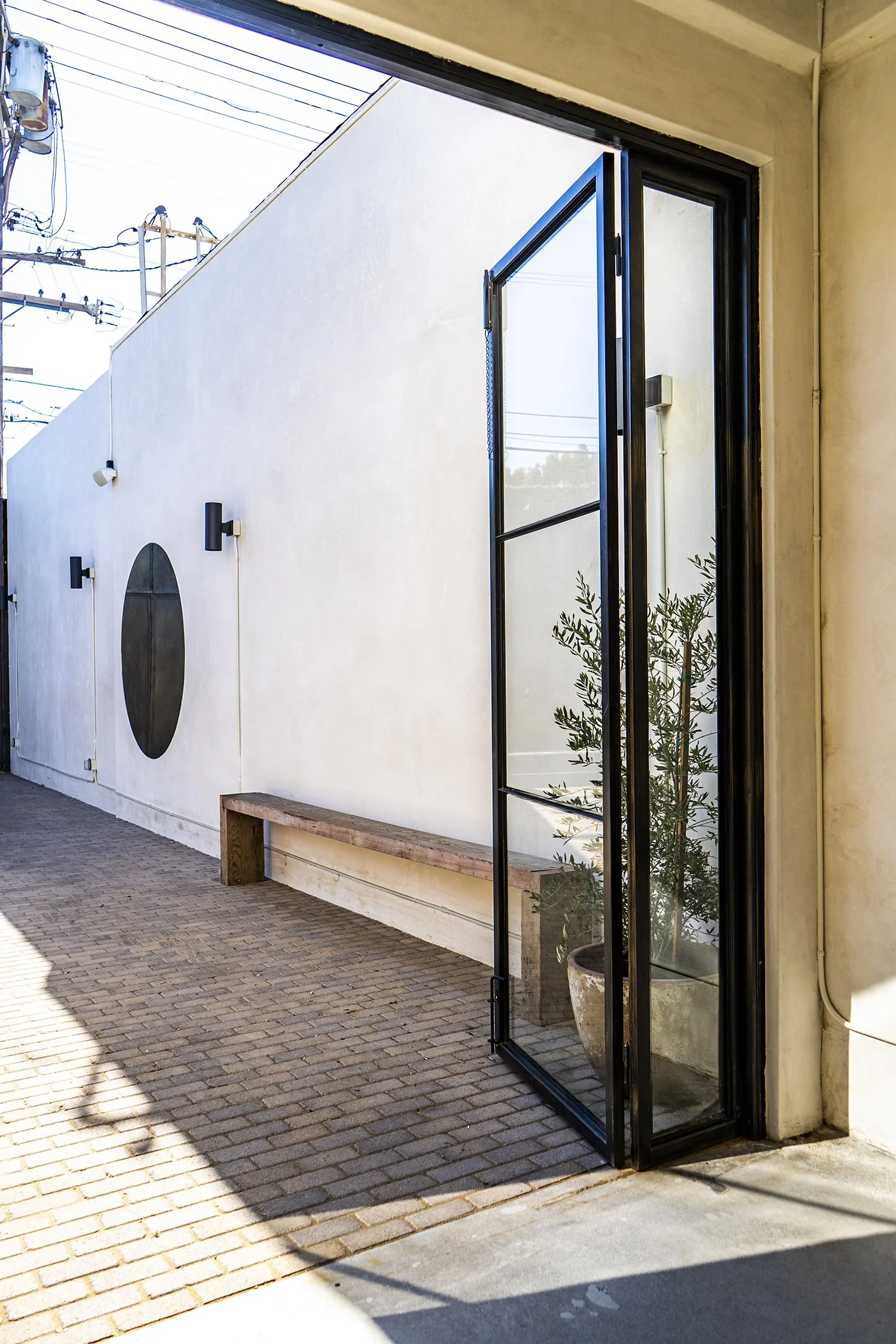 Lacuna outdoor courtyard with arched entry Los Angeles event venue